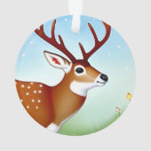 Herten in Winter Wonderland Scene Ornament (achterkant)