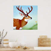 Herten in Winter Wonderland Scene Poster (Keuken)