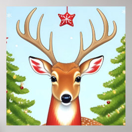 Herten in Winter Wonderland Scene Poster