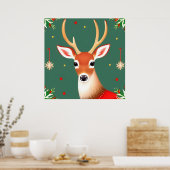 Herten in Winter Wonderland Scene Poster (Keuken)