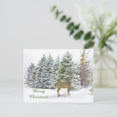Herten in Winter Wonderland vrolijk kerstfeest ker Feestdagenkaart (Staand voorkant)