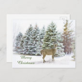 Herten in Winter Wonderland vrolijk kerstfeest ker Feestdagenkaart (Voorkant / Achterkant)
