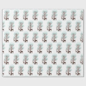 herten in winterse bossen cadeaupapier (Vlak)