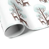 herten in winterse bossen cadeaupapier (Rol Hoek)