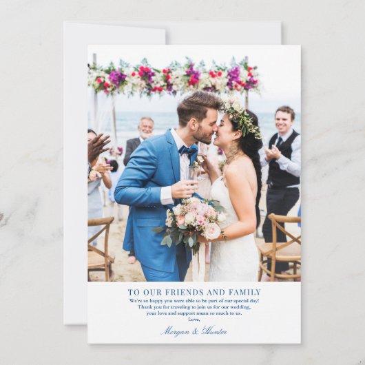 Herten Isle Maine Bruiloft Flat Bedankkaart (Achterkant)