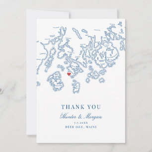 Herten Isle Maine Bruiloft Flat Bedankkaart