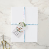 Herten Ivoor Wit Bloemen Baby shower Verjaardagsgu Cadeaulabel (Met Touw)