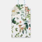 Herten Ivoor Wit Bloemen Baby shower Verjaardagsgu Cadeaulabel (Achterkant)