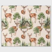 Herten jacht in het wild rustieke vakantie Kerstmi Cadeaupapier (Vlak)