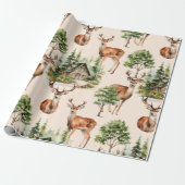 Herten jacht in het wild rustieke vakantie Kerstmi Cadeaupapier (Uitgerold)