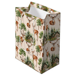 Herten jacht in het wild rustieke vakantie Kerstmi Medium Cadeauzakje