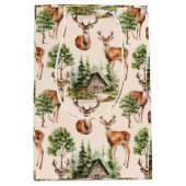 Herten jacht in het wild rustieke vakantie Kerstmi Medium Cadeauzakje (Voorkant)