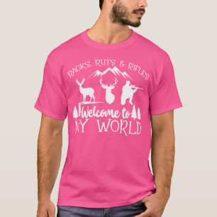 Herten jacht jager racks ruts geweren welkom bij m t-shirt