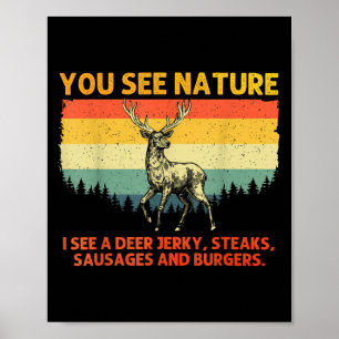 Herten jacht kunst voor mannen vrouwen Wildlife Hu Poster