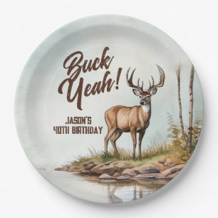 Herten jagen Buck Yeah 40ste verjaardag Papieren Bordje
