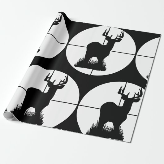 Herten jagen doel silhouet cadeaupapier (Uitgerold)