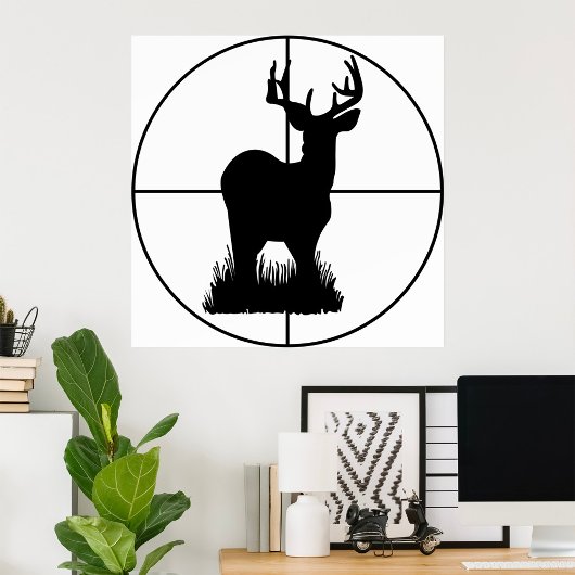 Herten jagen doel silhouet poster