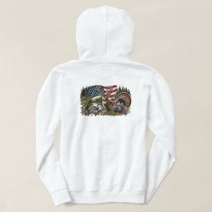 Herten jagen eend vissen USA vlag Hoodie
