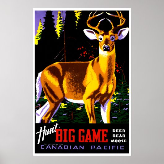 Herten jagen kunst jacht groot wild poster Tom Hal (Voorkant)