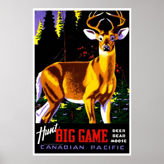 Herten jagen kunst jagen groot wild poster Tom Hal (Voorkant)