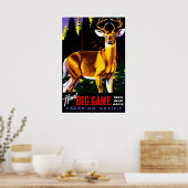 Herten jagen kunst jagen groot wild poster Tom Hal (Keuken)