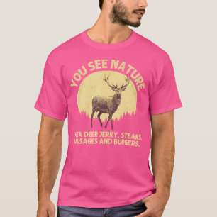 Herten jagen kunst voor natuur jager herten jagen t-shirt