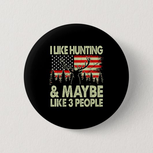 Herten jagen misschien net als 3 personen Vader ca Ronde Button 5,7 Cm (Voorkant)