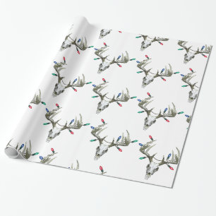 Herten jagen op Kerstlichtjes in Geweien Cadeaupapier