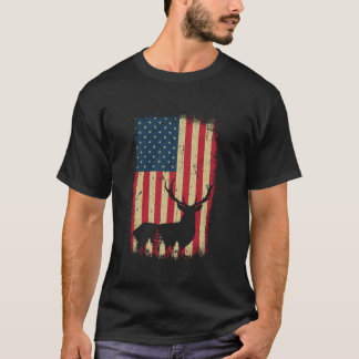 Herten jagen USA Amerikaanse vlag Patriottisch T-shirt