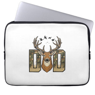 Herten jagen vader camouflage buck vector shirt on laptop sleeve
