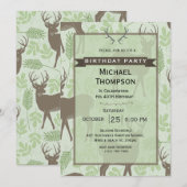 Herten Jager Verjaardagsfeest Uitnodiging (Voorkant / Achterkant)