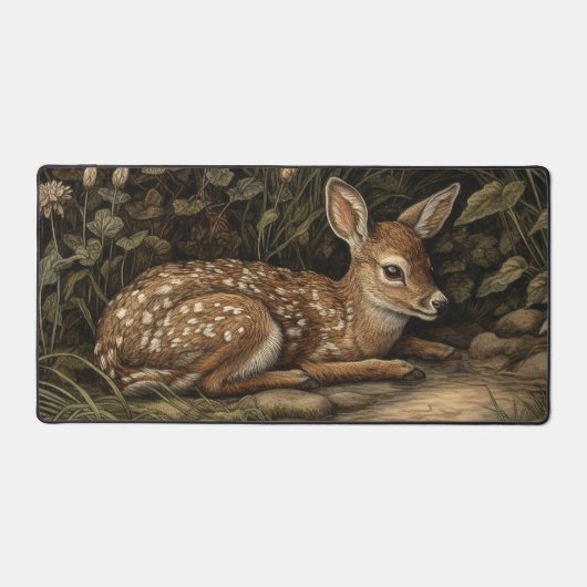 Herten, jong whitetail Fawn Resting, William Morri Bureaumat (Voorkant)