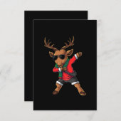 herten karakter dabbing dans kerst kaart (Voorkant / Achterkant)