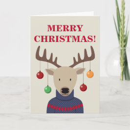 Herten kerst gevouwen Kaart