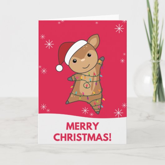 Herten Kerst Herten Winter Dieren Kaart (Voorkant)