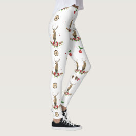 Herten Kerst Idyll Winter Patroon Leggings
