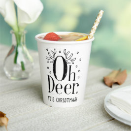 Herten Kerst illustratie koffie thee papieren beke Bekers