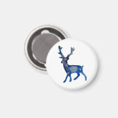 Herten Kerst klein, 3,2 cm ronde magneet (Voorkant / Achterkant)