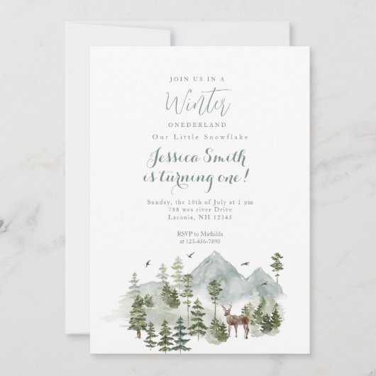 Herten Kerstbomen Winter Nederland Verjaardag Kaart (Voorkant)