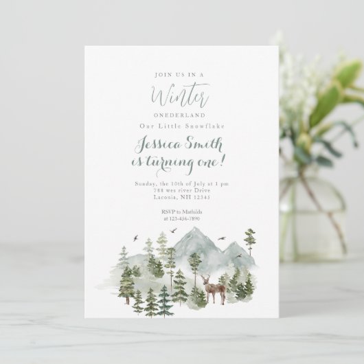 Herten Kerstbomen Winter Nederland Verjaardag Kaart (Staand voorkant)