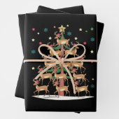 Herten Kerstboom Grappig Vakantie Schattige Rendie Inpakpapier Vel (In situ)