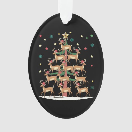 Herten Kerstboom Grappig Vakantie Schattige Rendie Ornament (voorkant)