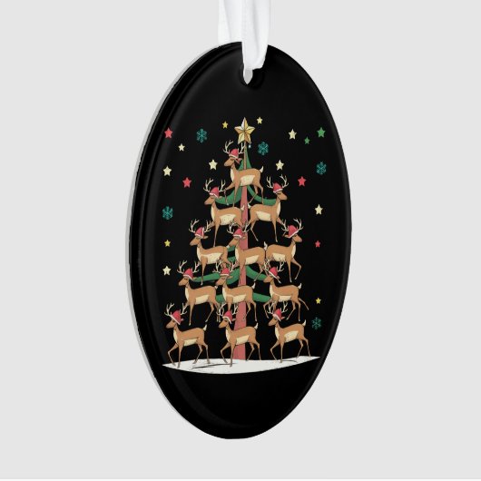 Herten Kerstboom Grappig Vakantie Schattige Rendie Ornament (voorkant)