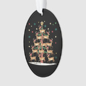 Herten Kerstboom Grappig Vakantie Schattige Rendie Ornament (voorkant)