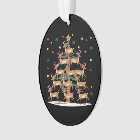 Herten Kerstboom Grappig Vakantie Schattige Rendie Ornament (voorkant)