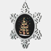Herten Kerstboom Grappig Vakantie Schattige Rendie Tin Sneeuwvlok Ornament (Rechts)