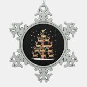 Herten Kerstboom Grappig Vakantie Schattige Rendie Tin Sneeuwvlok Ornament (Voorkant)