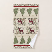 Herten Kerstboom Typografie Merry Bright Script Bad Handdoek (Handdoek)