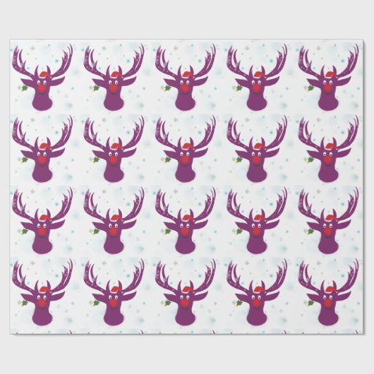 Herten Kerstmis Matte inpakpapier (Vlak)
