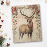 herten Kerstwinter verouderd decoupage Legpuzzel<br><div class="desc">Dit ontwerp kan worden gepersonaliseerd door de Edit optie van het Ontwerp te kiezen. Je kunt ook overdragen naar andere objecten. Neem contact met me op via colorflowcreations@gmail.com of gebruik de chatoptie bovenaan de pagina als u dit ontwerp op een ander product wilt plaatsen of hulp nodig hebt. Bekijk meer...</div>